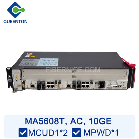 Huawei MA5608T OLT 10GE AC (19 inch) 2 Slots Equipped with 2*MCUD1 1*MPWD