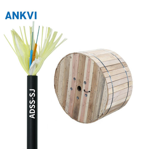Outdoor ADSS 9.5 mm Cable span G652D PE Outer jacket Fiber Optic Cable ADSS