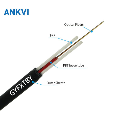 Outdoor Flat Drop Fiber Optic Cable 1.6mm GYFXTBY
