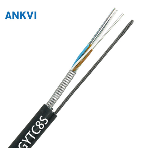 Outdoor Flat Drop Fiber Optic Cable 7 Steel Wires PE GYTC8S