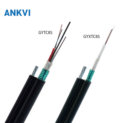 Outdoor Flat Drop Fiber Optic Cable Single Steel Wire PE G652D GYXTC8S
