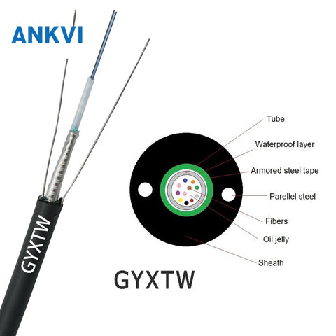 Outdoor Flat Drop Fiber Optic Cable PE G652D GYXTW