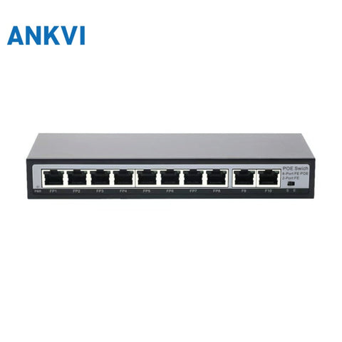 KU-1008G 10-Port Gigabit PoE Switch 8 PoE+2 Uplink 96W 24G Switching Capacity VLAN