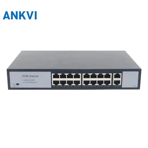 KU-5018GG 18-Port Gigabit PoE Switch 16 PoE+2 Uplink 200W 128G Switching Capacity VLAN