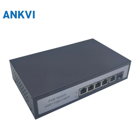 KU-6004G 6-Port Gigabit PoE Switch 4 PoE+2 Uplink 60W 12G Switching Capacity VLAN