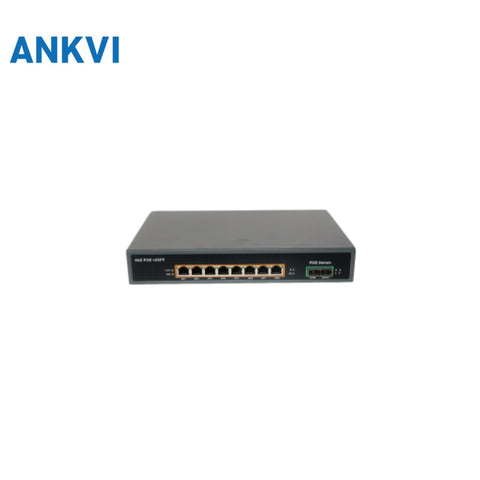 KU-6008F 10-Port Gigabit PoE Switch 8 PoE+2 SFP Uplink 120W 22G Switching Capacity VLAN