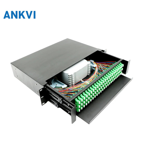Drawer Type ODF 144 Core Fiber Optic Distribution Frame Box With Splice Cassette SC/APC