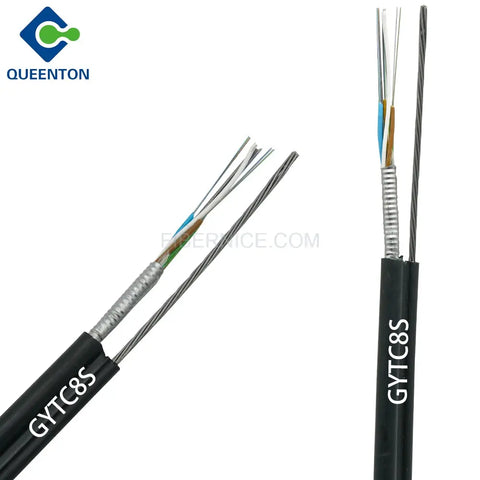 Outdoor Flat Drop Fiber Optic Cable 7 Steel Wires PE GYTC8S 