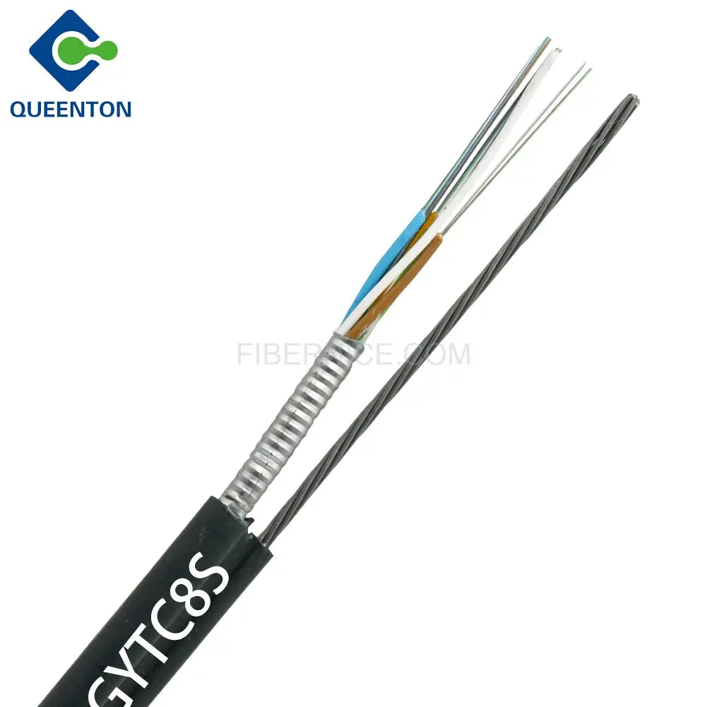 Outdoor Flat Drop Fiber Optic Cable 7 Steel Wires PE GYTC8S 