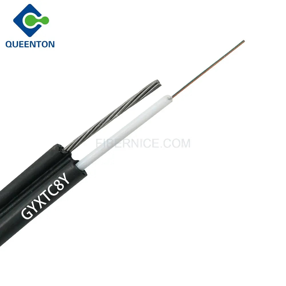 Outdoor Flat Drop Fiber Optic Cable Single Steel wire PE 1.4mm G652D GYXTC8Y 