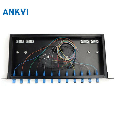 Drawer Type ODF 12 Core Fiber Optic Distribution Frame Box With Splice Cassette SC/UPC
