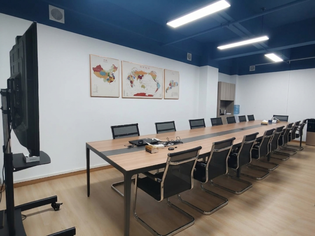 ANKVI meeting room with a long conference table and world map wall
