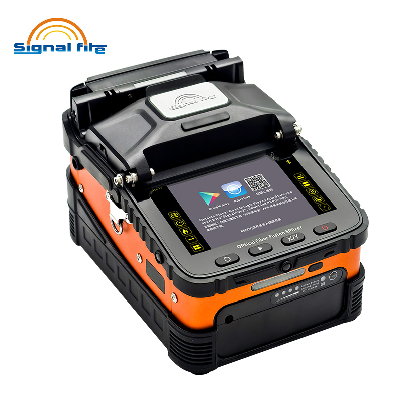 AI 5 PRO fusion splicer screen showing the settings menu and function icons