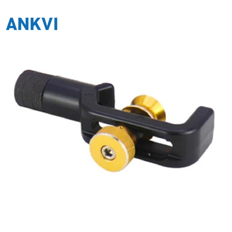 GJ.0081 armored cable stripping knife, black frame with gold guide wheel, view 3