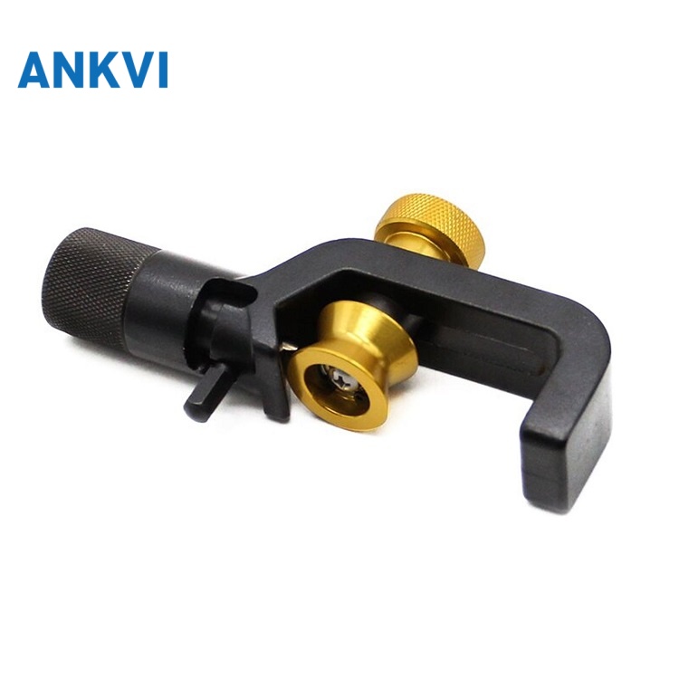 GJ.0081 armored cable stripping knife, black frame with gold guide wheel, view 6