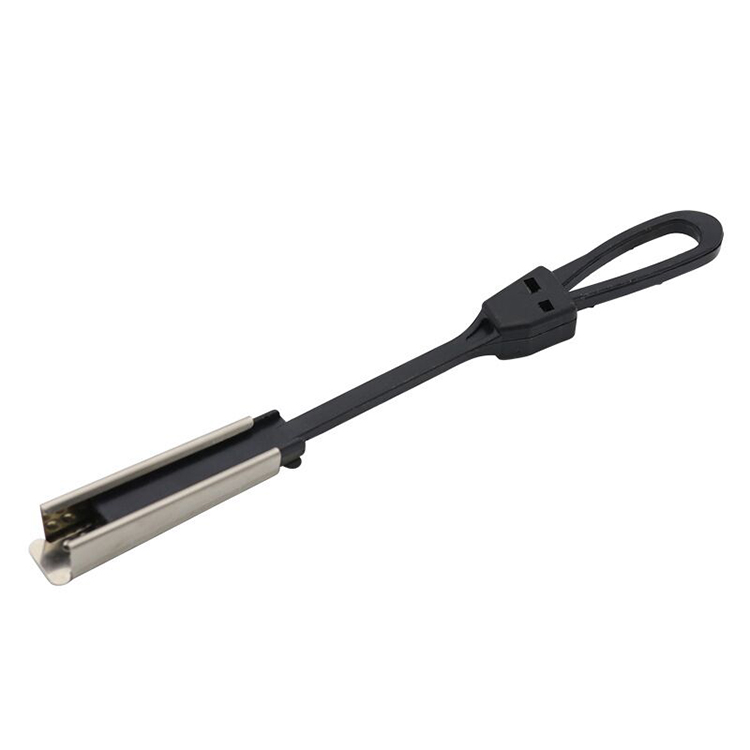 GJ.152 nylon cable clamp, angled view of the ridged jaw and loop strap