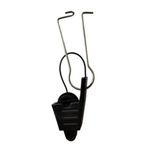 GJ.154 messenger cable retractor, black wedge clamp with a steel hook and wire loop