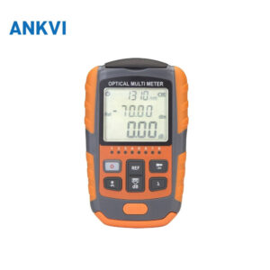 NK260 handheld optical multi-meter with LCD showing dB and mW readings above a full keypad