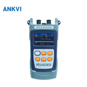 NK303A handheld optical multimeter with teal housing, LCD reading -70.00 dBm and 1310/1550 nm