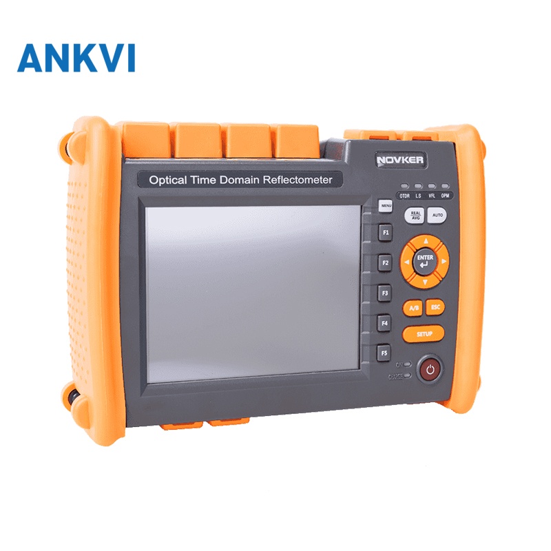 NK5600 OTDR front view with the screen on showing the Optical Time Domain Reflectometer title