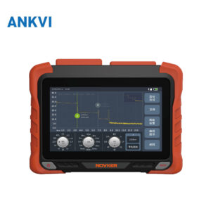 NK6200 PON OTDR with orange rubber bumper and colour touchscreen showing a PON event map