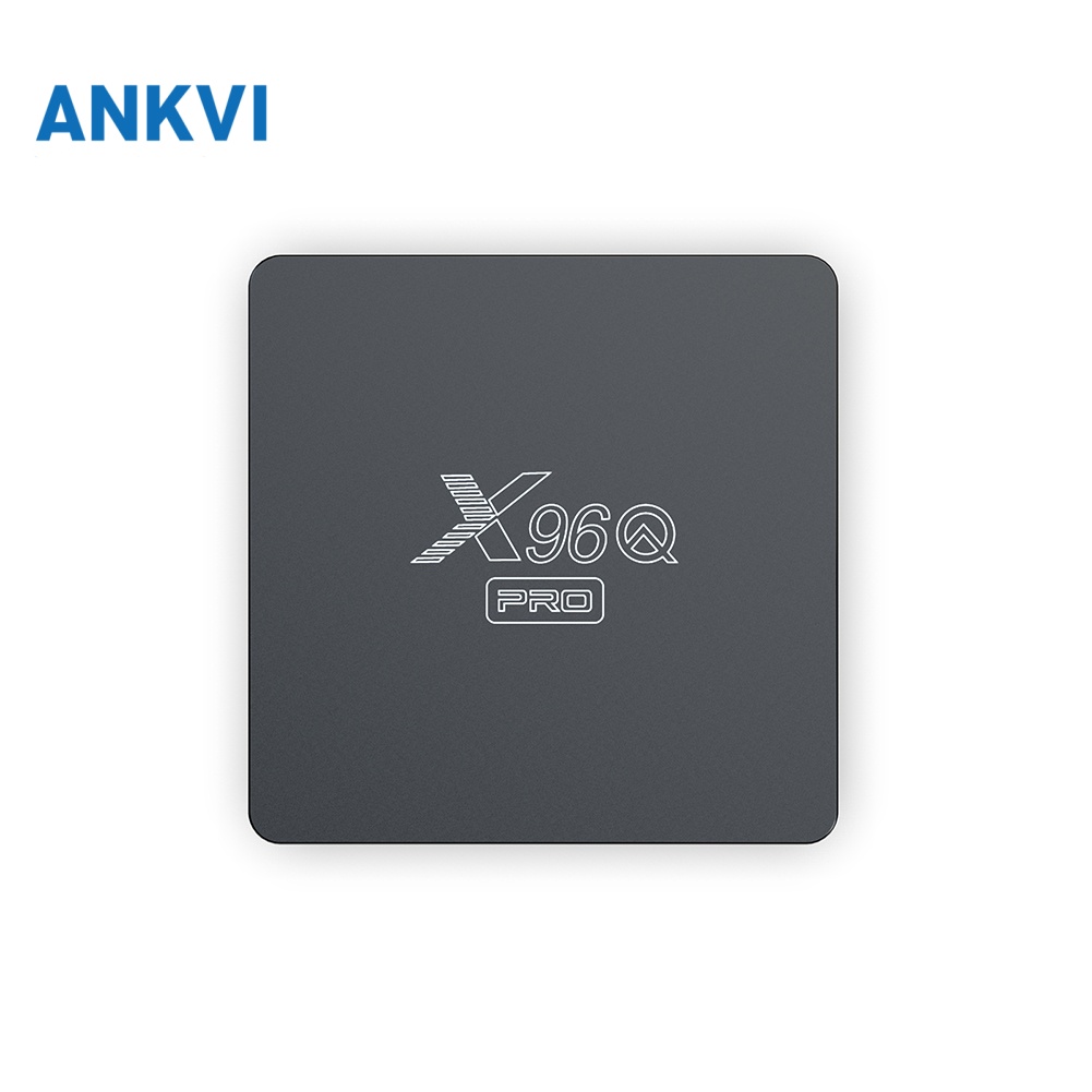 X96Q PRO TV box, straight-on top view with the X96Q PRO logo