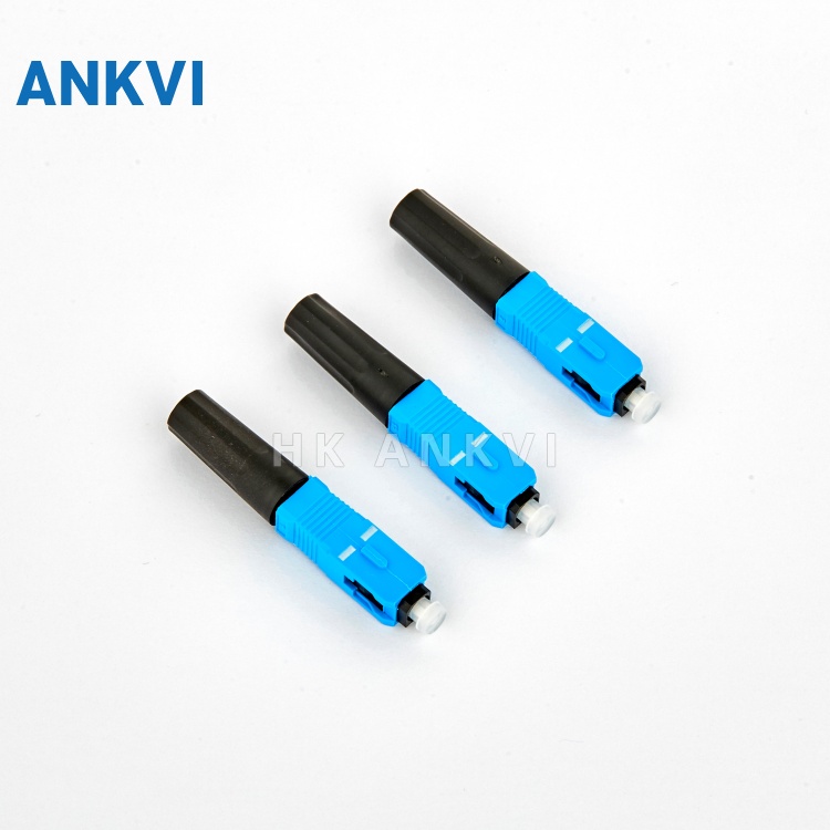 LJZ.007 three 2301-B UPC fast connectors, blue bodies